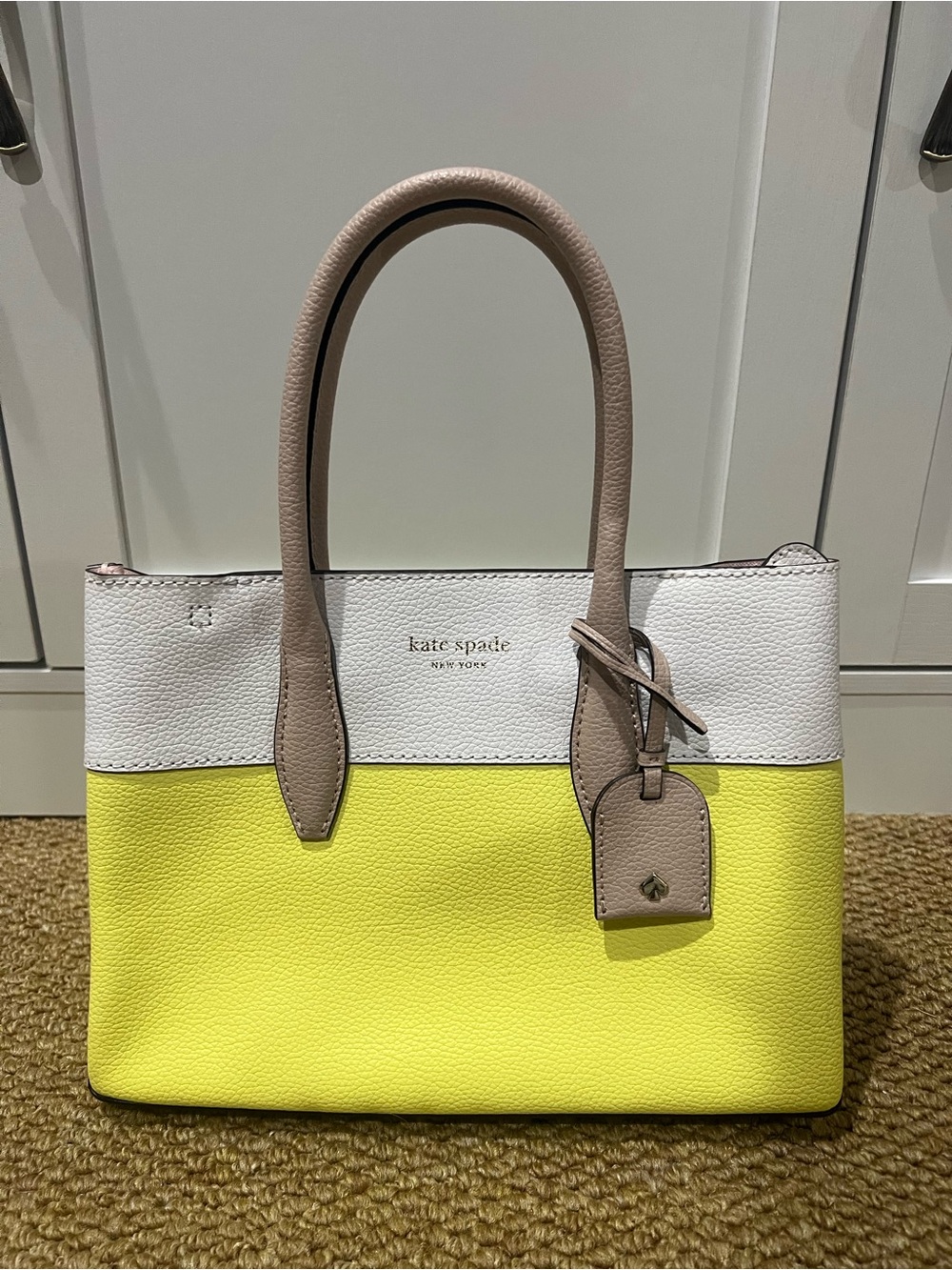 Kate Spade Two-Tone Yellow & White Leather Purse